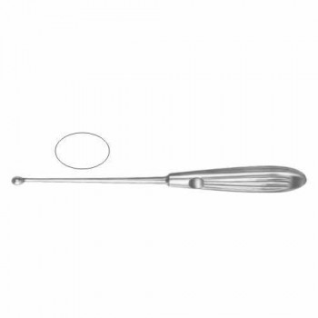 Halle Bone Curette Oval - Fig. 1 Stainless Steel, 21 cm - 8 1/4" Scoop Size 6.8 mm